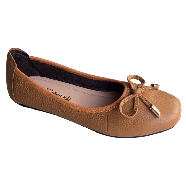 Giày búp bê đen  da bò cao cấp THBB01680