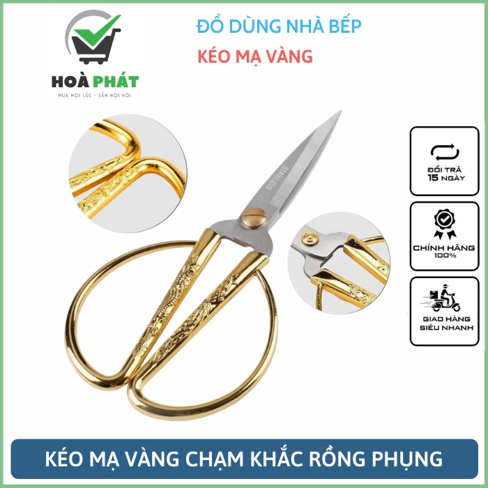 Kéo mạ vàng chạm khắc rồng phụng siêu bén