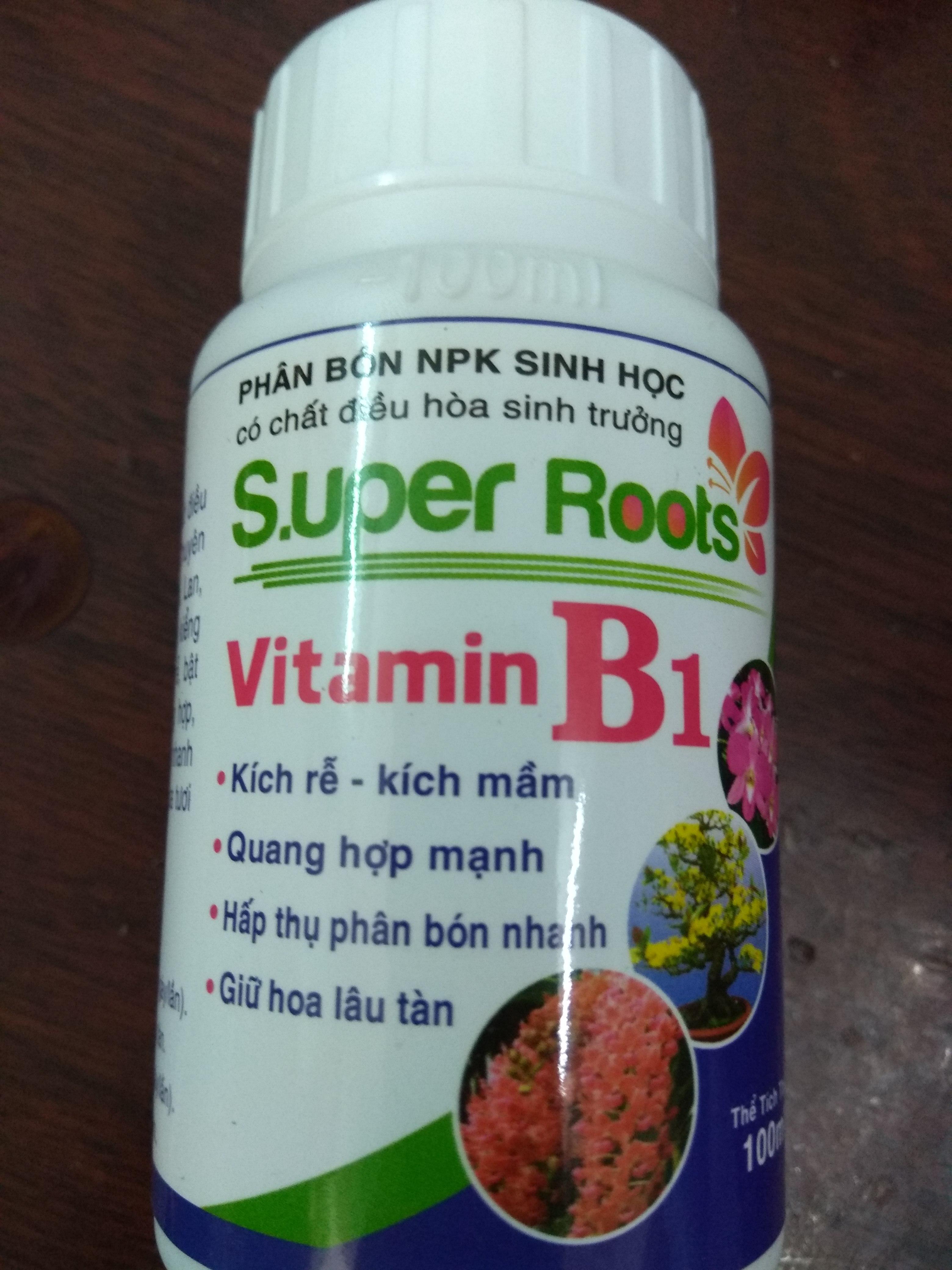 Phân bón NPK sinh học super roots  B1 kích rễ kích mầm, giữ hoa lâu tàn - chai 100 ml
