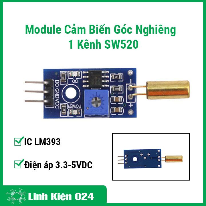 Module cảm biến góc nghiêng 1 kênh SW520 độ nhạy cao