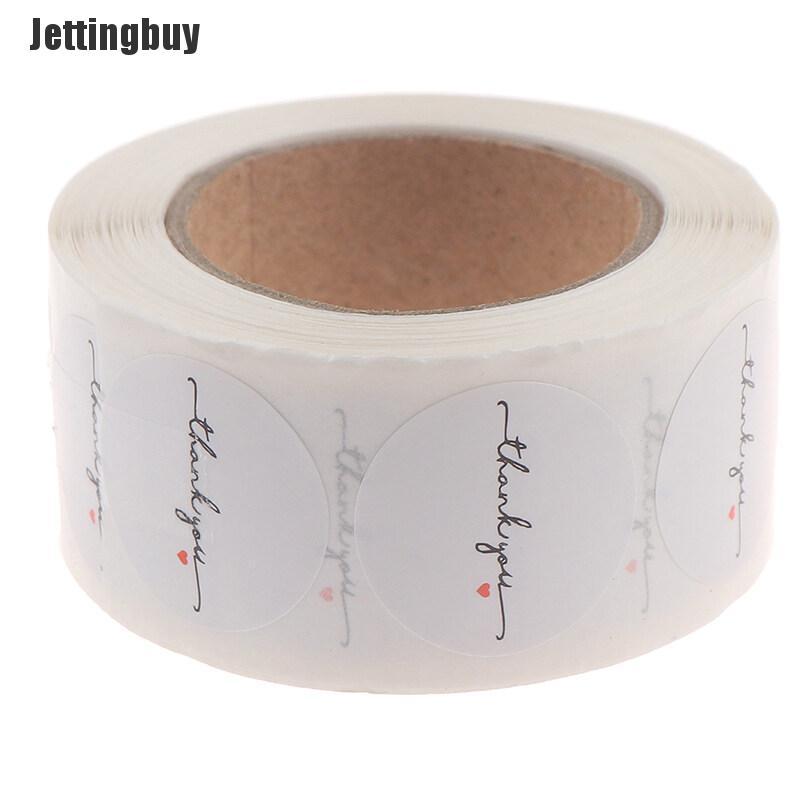 Jettingbuy 500pcs/roll Round White paper label sticker thank you sticker scrapbook 1 inch