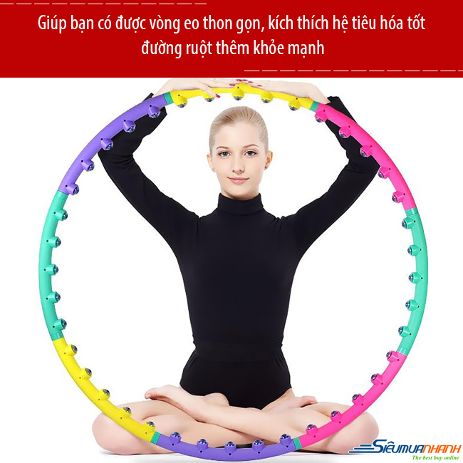 Vòng lắc eo giảm mỡ bụng - vòng lắc tập gym, vòng lắc mát xa bụng giúp đánh tan mỡ thừa, giảm eo giảm béo