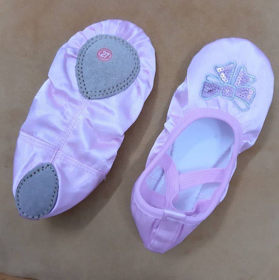 [HCM]GIÀY MÚA BALLET SATIN HỒNG CAO CẤP (Size 25 đến 37)