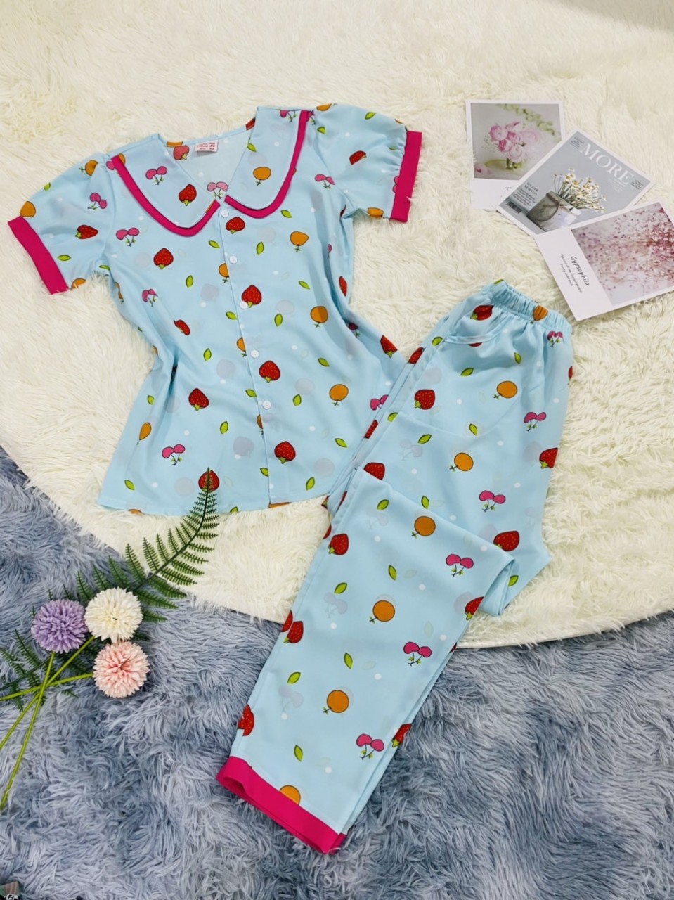 đồ bộ,đồ bộ mango ,tay ngắn,bâusen (38-75 kg)