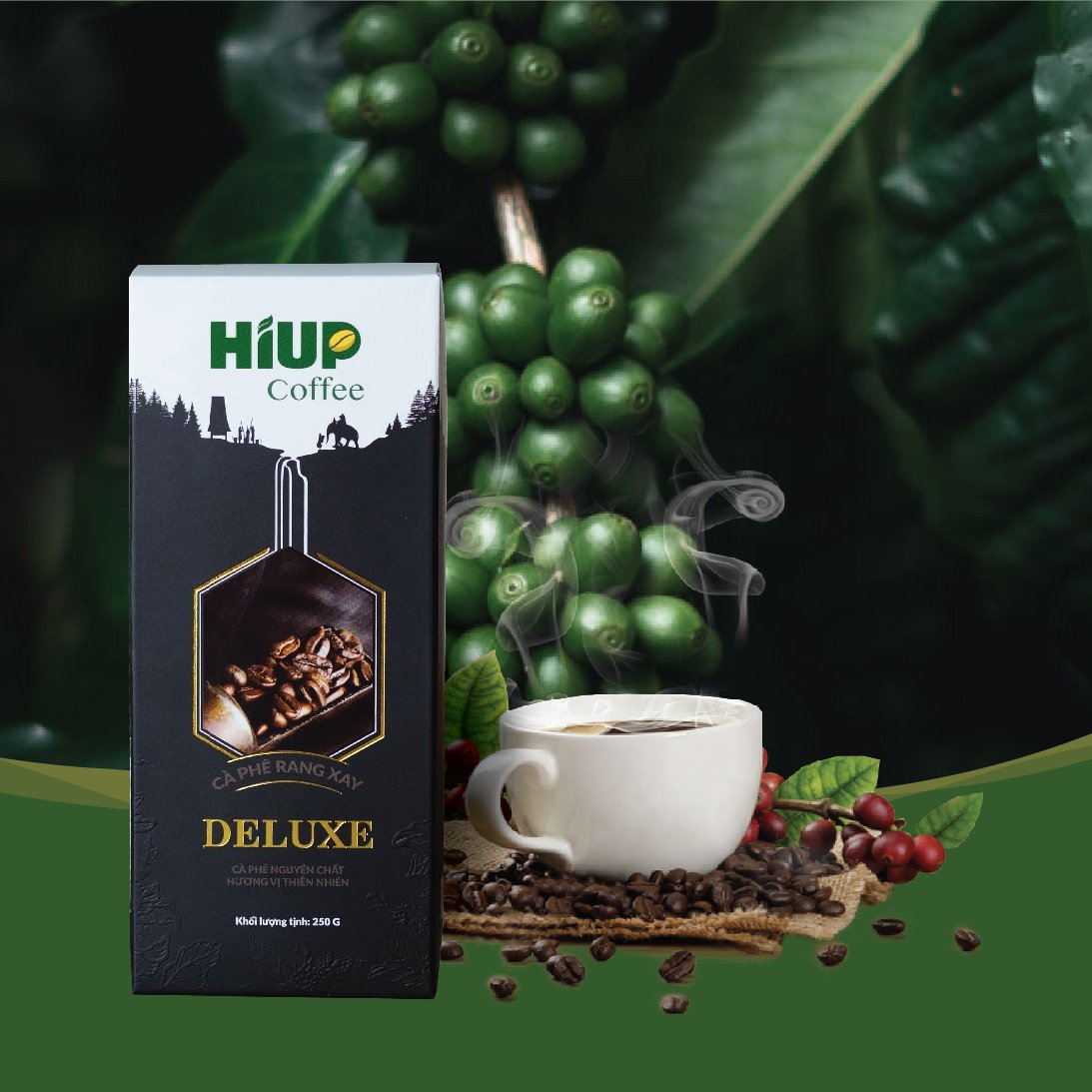 Cà Phê Hạt Rang Xay Deluxe (250g) - HIUP Coffee