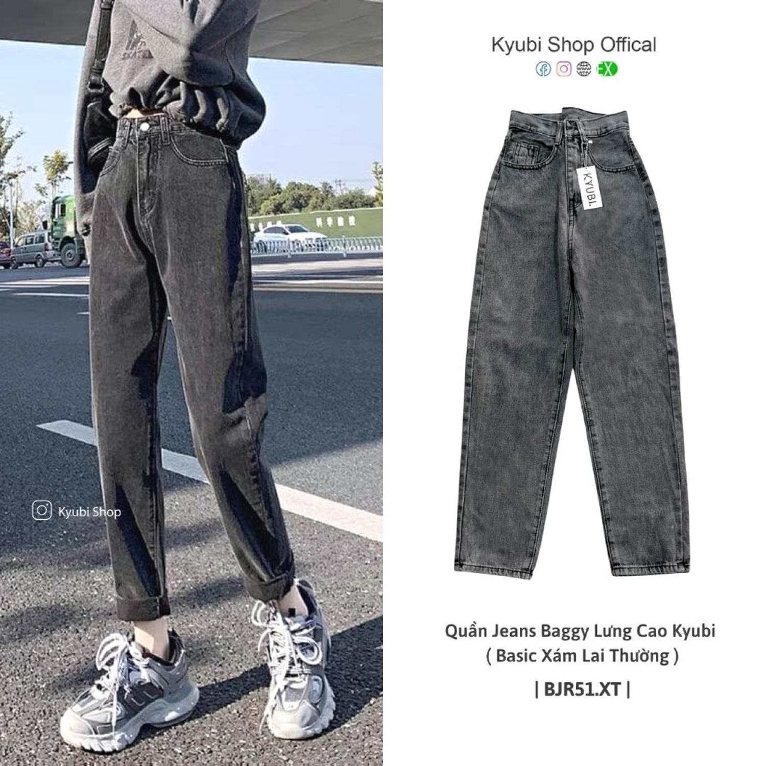 Quần jean baggy nữ ulzzangi Basic Simple