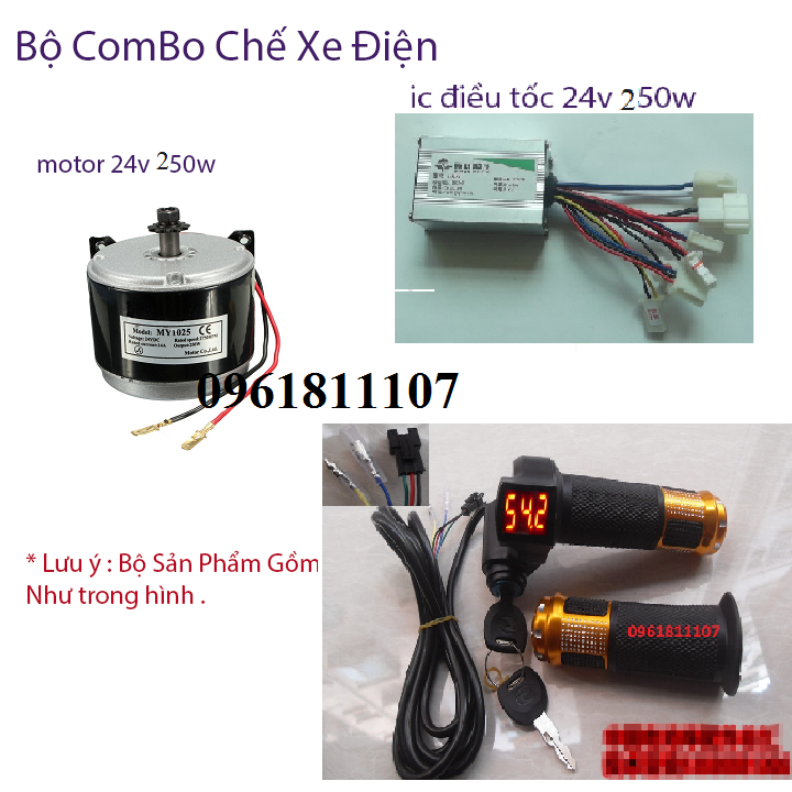 Combo chế xe điện motor 24v 250w, động cơ làm xe điện 24v 250w, động cơ xe điện 24v 250w