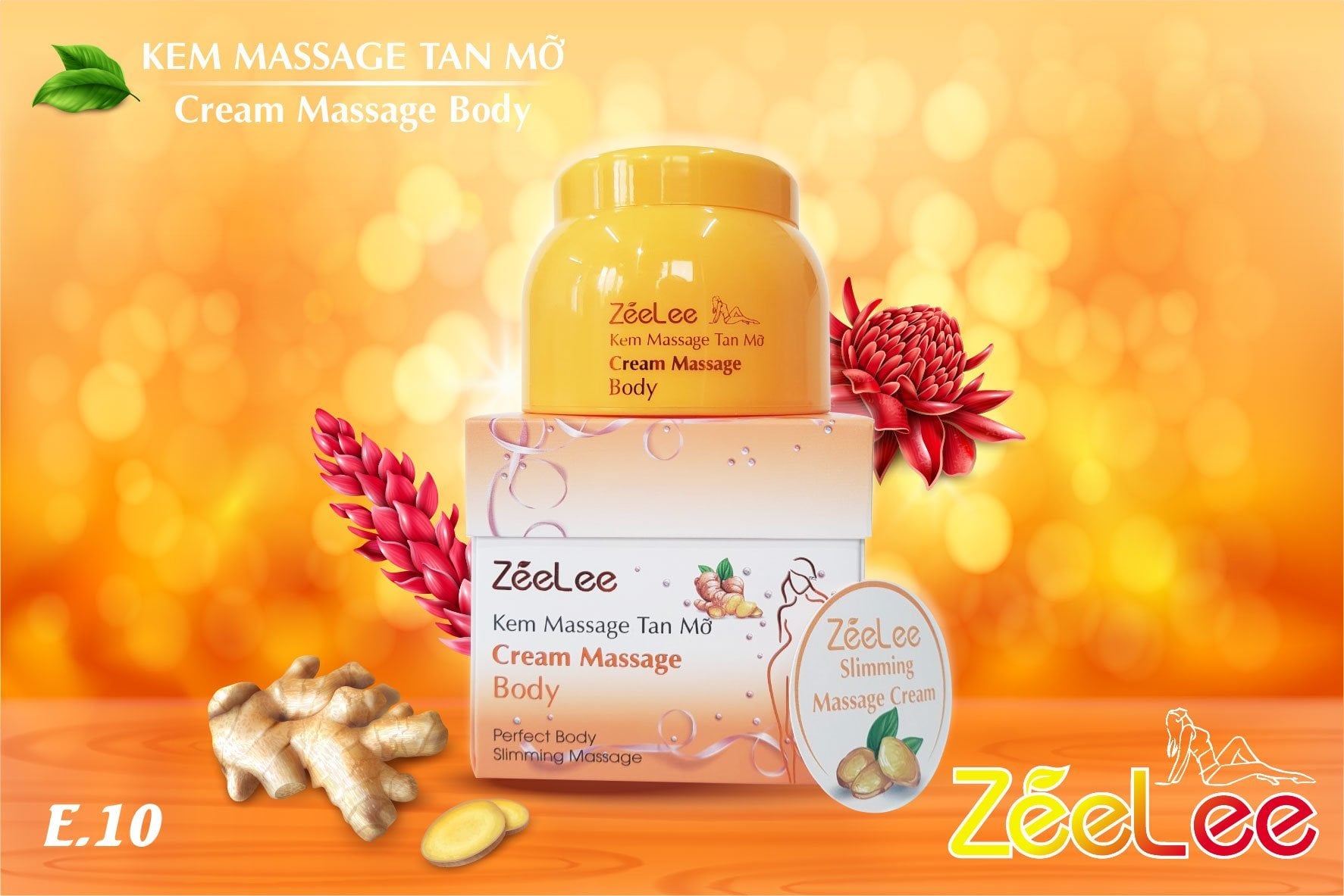 [HÀNG CHÍNH HÃNG] Kem massage tan mỡ bụng toàn thân ZEELEE 200gram E10