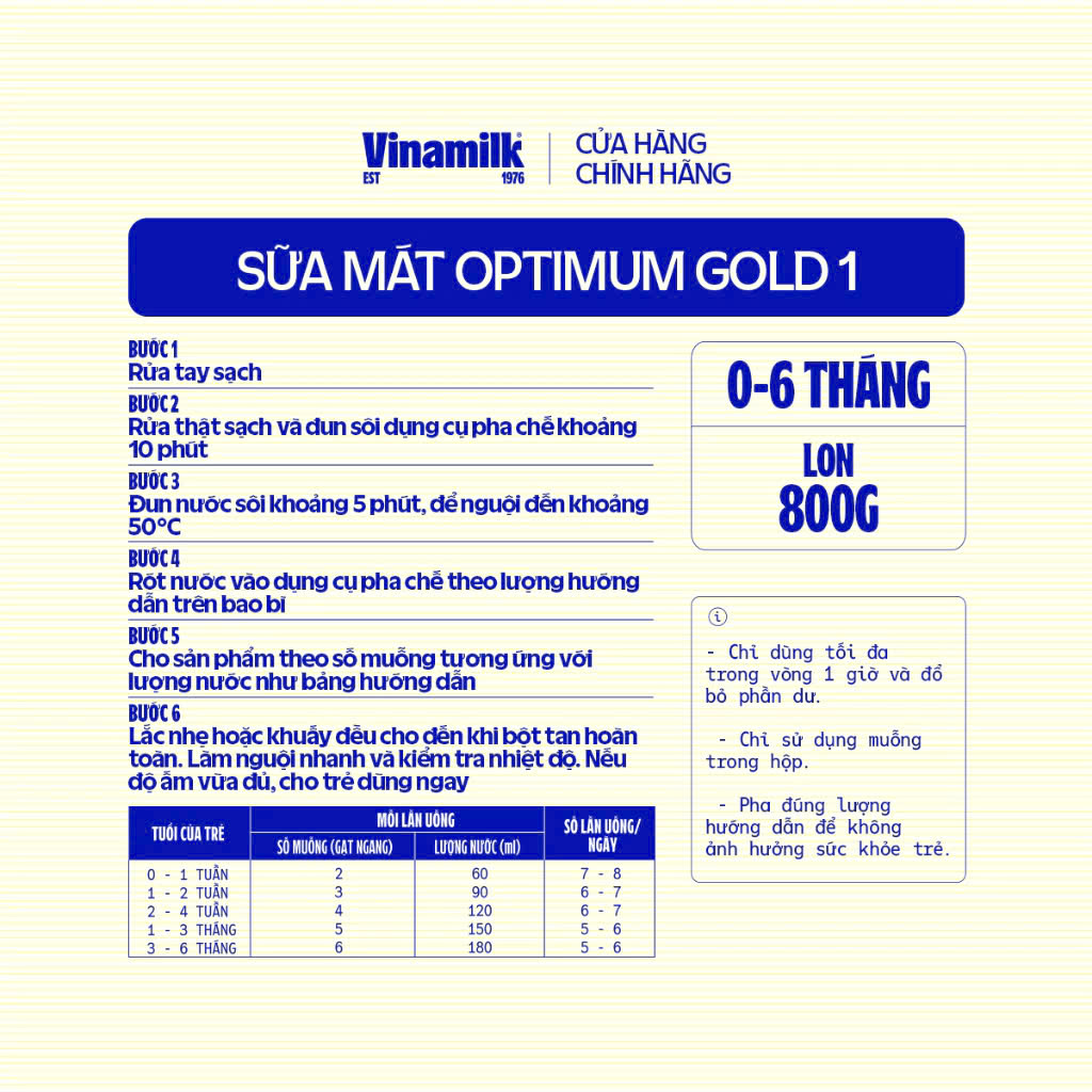 (Expiration Date June 2027) (New Model with Points) Vinamilk Optimum Gold Powder Milk 1 800g.