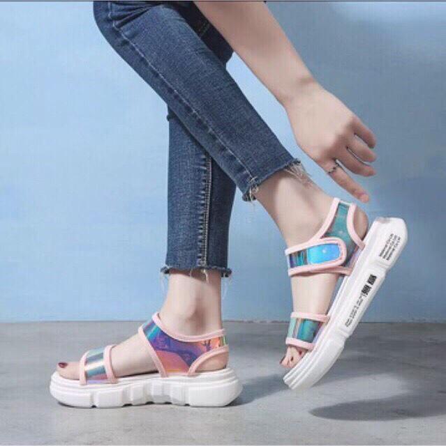 Giày sandal hologram sắc màu (xả hàng)