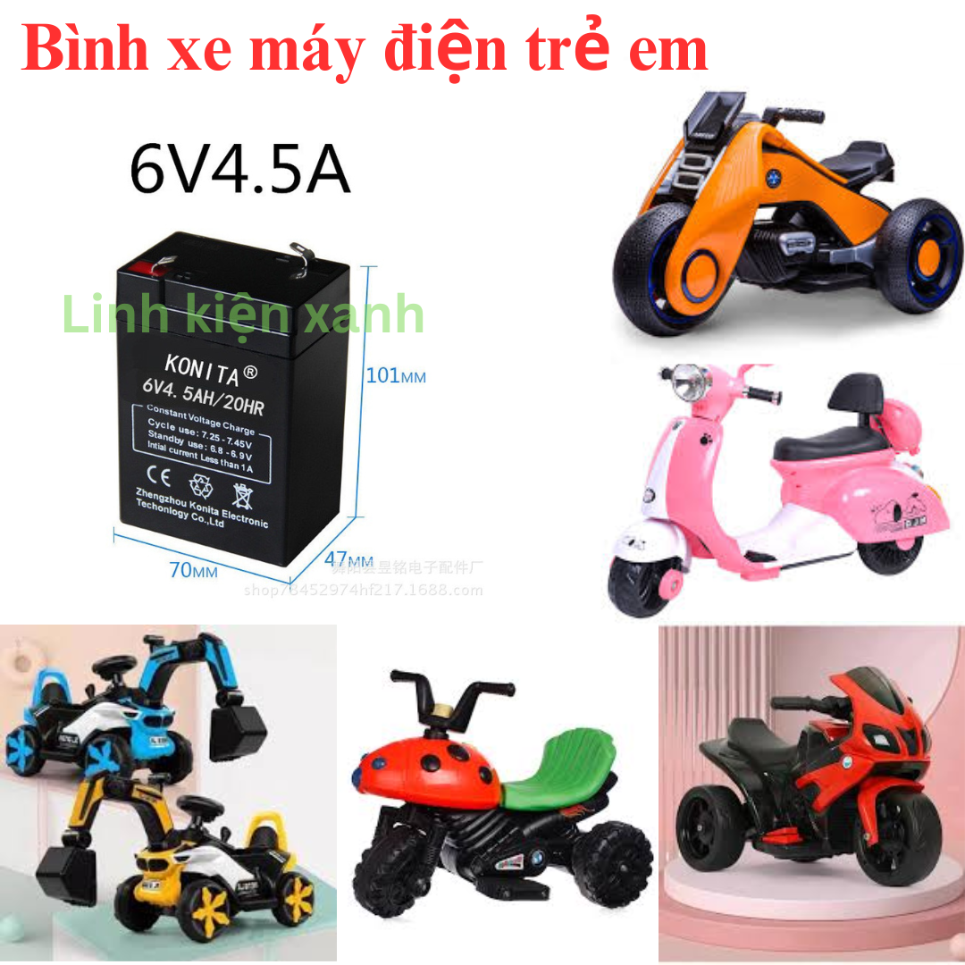 acquy xe máy,ô tô điện trẻ em 6v4ah