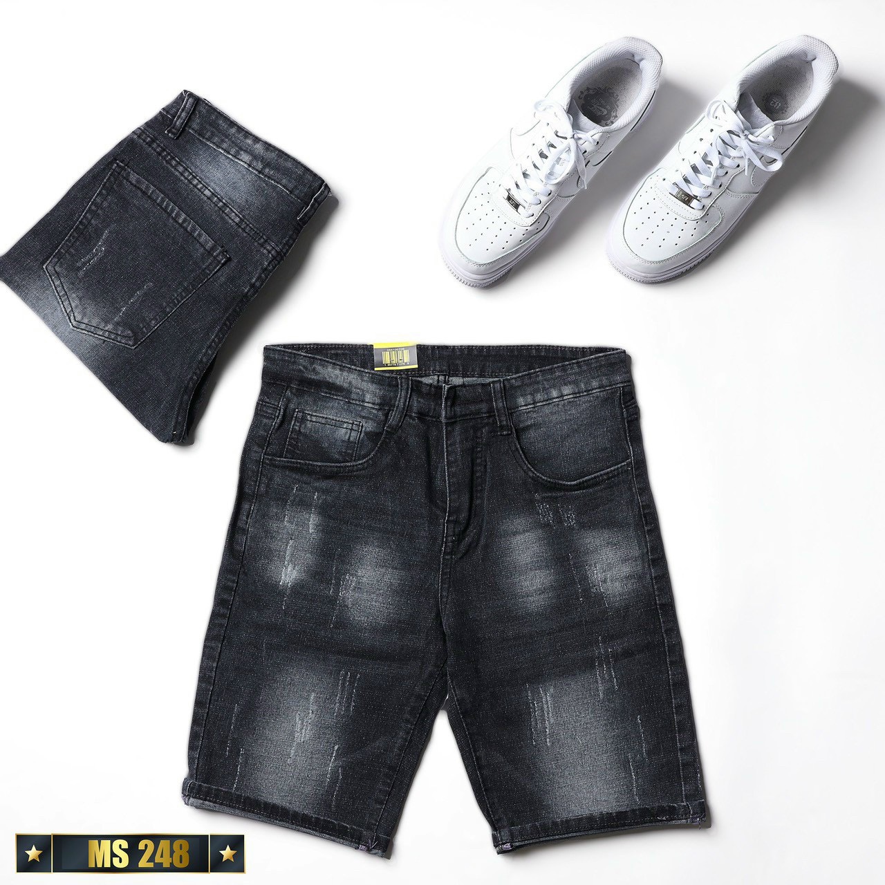 Pants ngố male jeans elastic quality cowhide black obokfashion easy delivery Đồ high grade Korean style QJN248