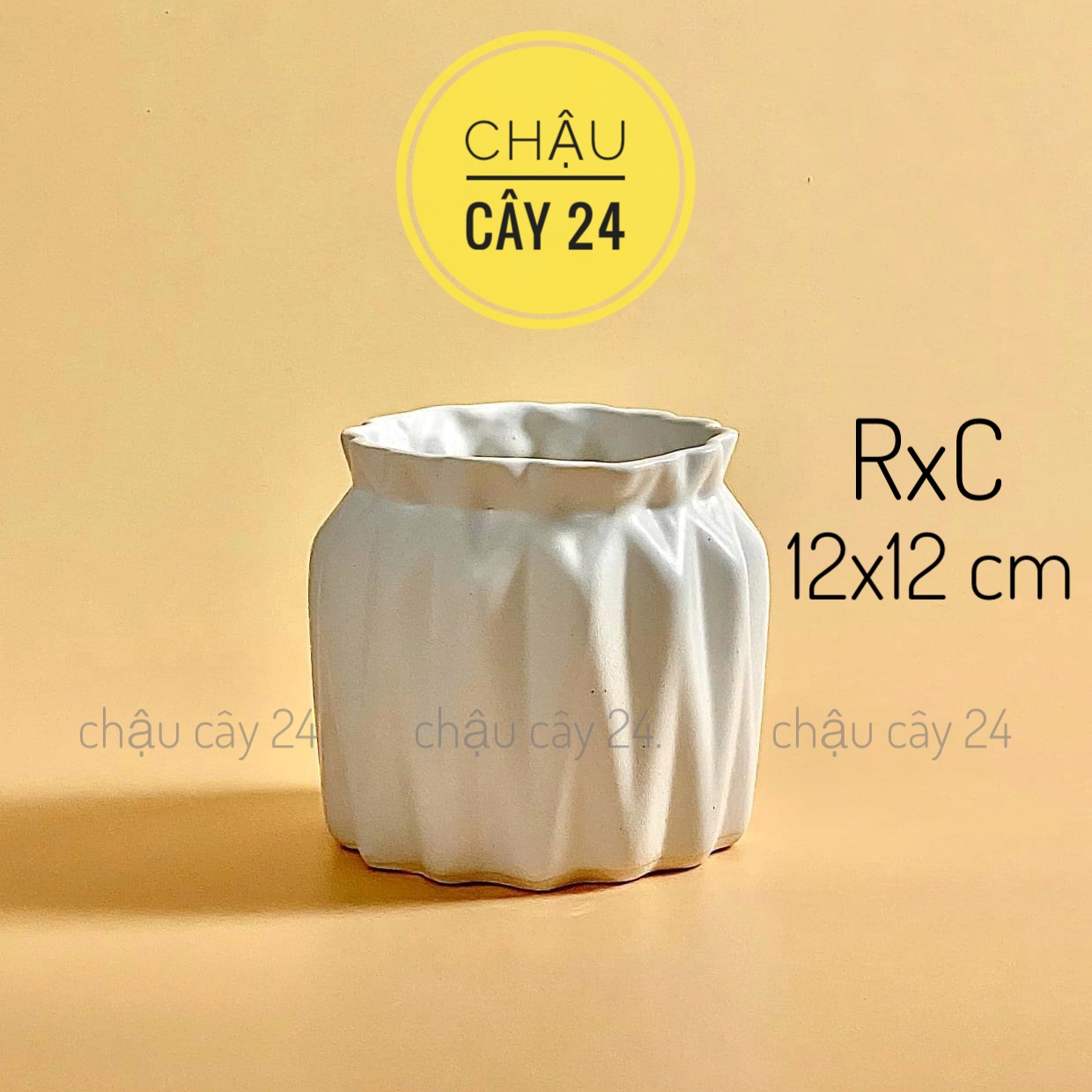 Chậu Sứ Trồng Cây Cảnh Để Bàn, Chậu trồng cây mini Hình Túi Thắt