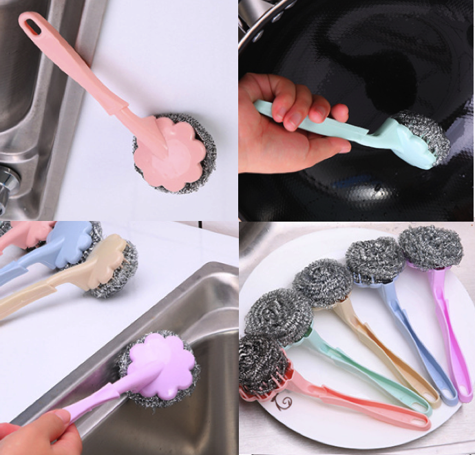 [HCM]Cây Cọ Rửa Bùi Nhùi Có Cán Cầm B060
