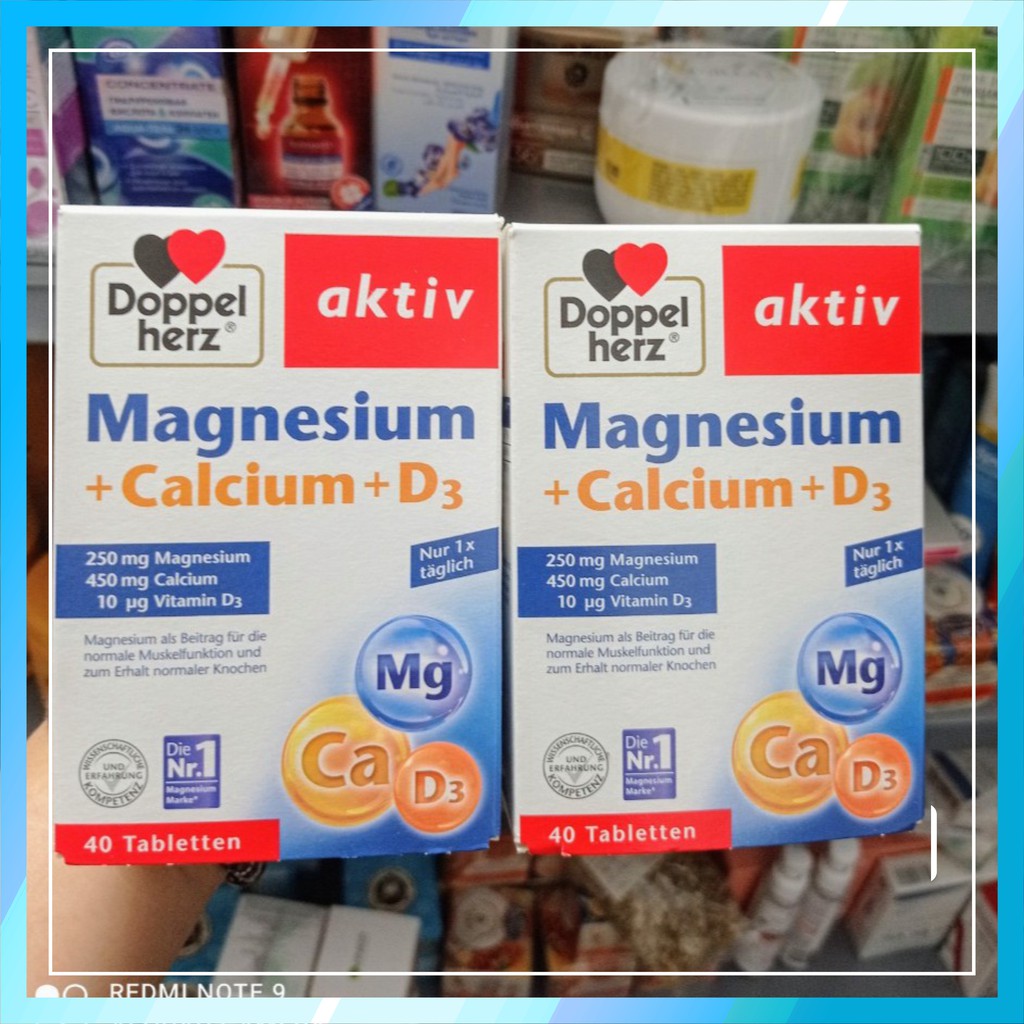(Hàng Đức) Viên uống Magnesium + calcium+ D3