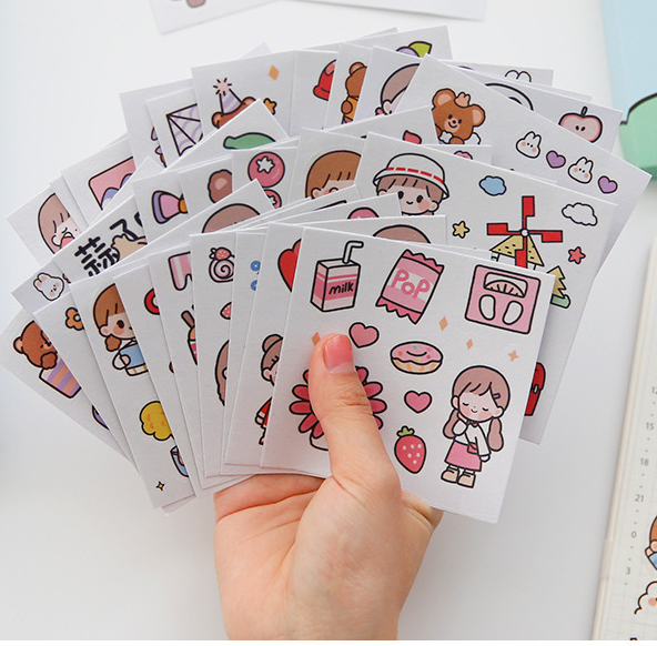 Set 100 sticker Hàn Quốc dễ thương có tách lẻ
