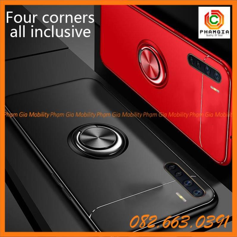 Ốp lưng OPPO A91 dẻo đen gắn sẵn Ring zin phía sau (Ring có thể gỡ ra)