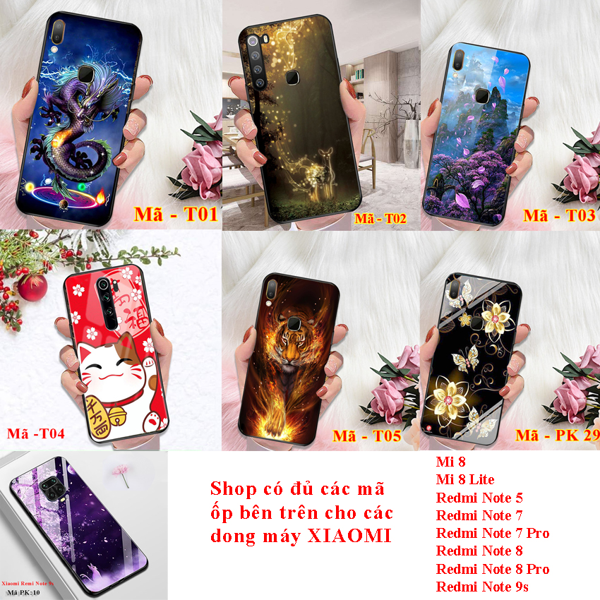 Ốp lưng XIAOMI Redmi Note 5, note 7, note 7 pro, note 8, note 8 pro, note 9s, xiaomi mi 8, mi 8 lite Ốp kính 3D thế hệ MỚI mặt lưng kính KÍNH IN HÌNH chống trầy xước, đẹp, ốp xiaomi sắc nét siêu sang, Nâng tầm đẳng cấp