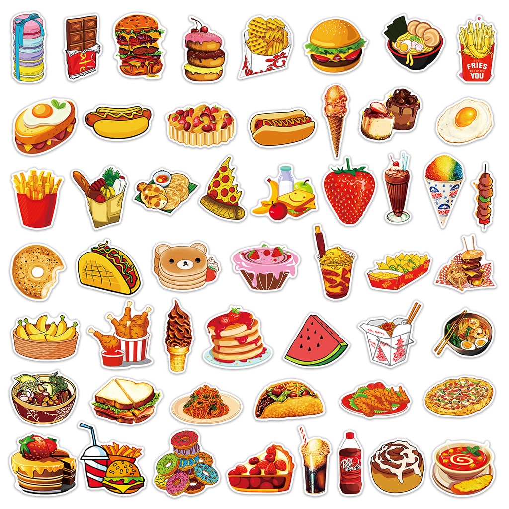 [50 Hình] Hình dán sticker đồ ăn, trà sữa dễ thương