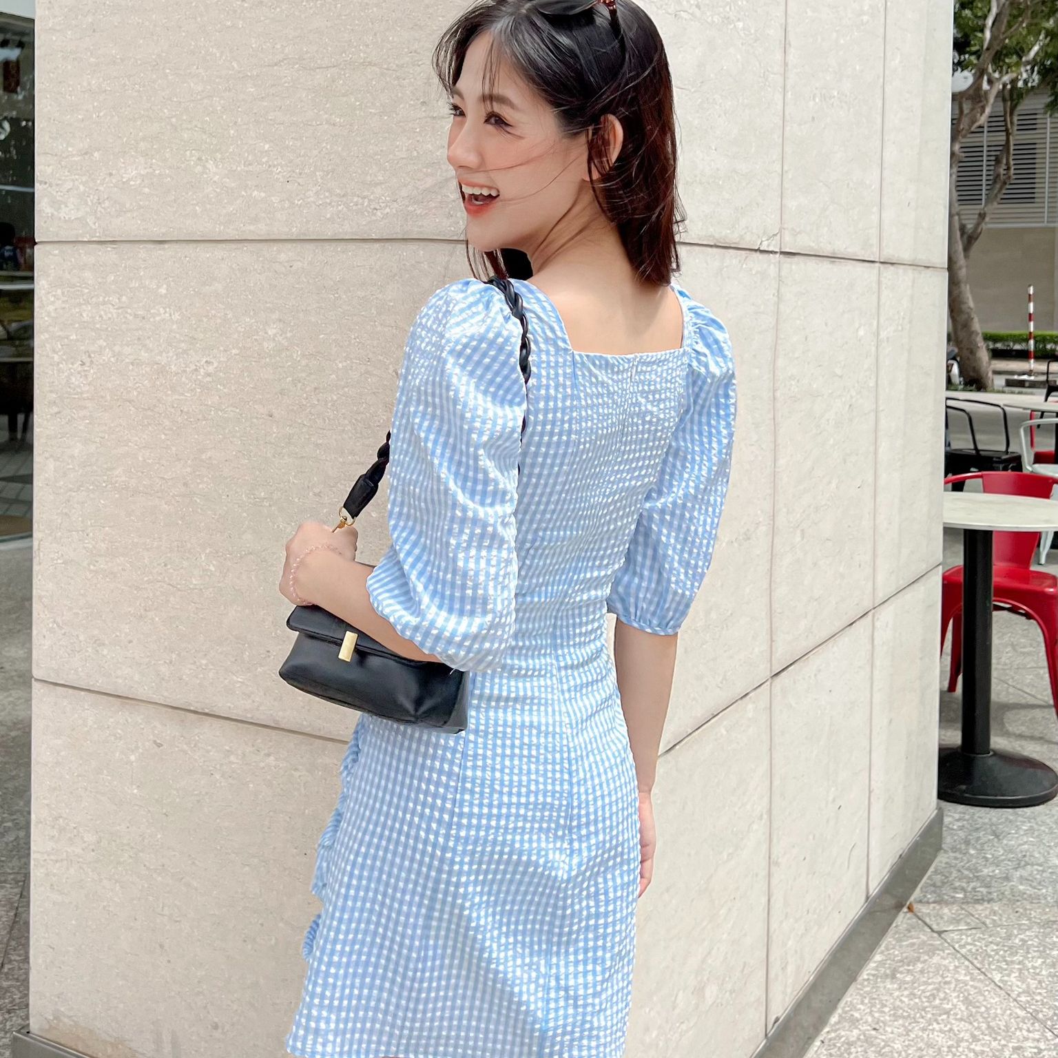 Đầm NANI - Đầm tay lửng cổ vuông