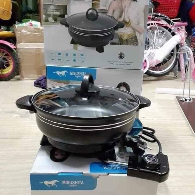 NỒI LẨU ĐIỆN ĐA NĂNG MISHITA THÁI LAN DÒNG CAO CẤP SIZE 30CM MẪU MỚI NHẤT HIỆN NAY