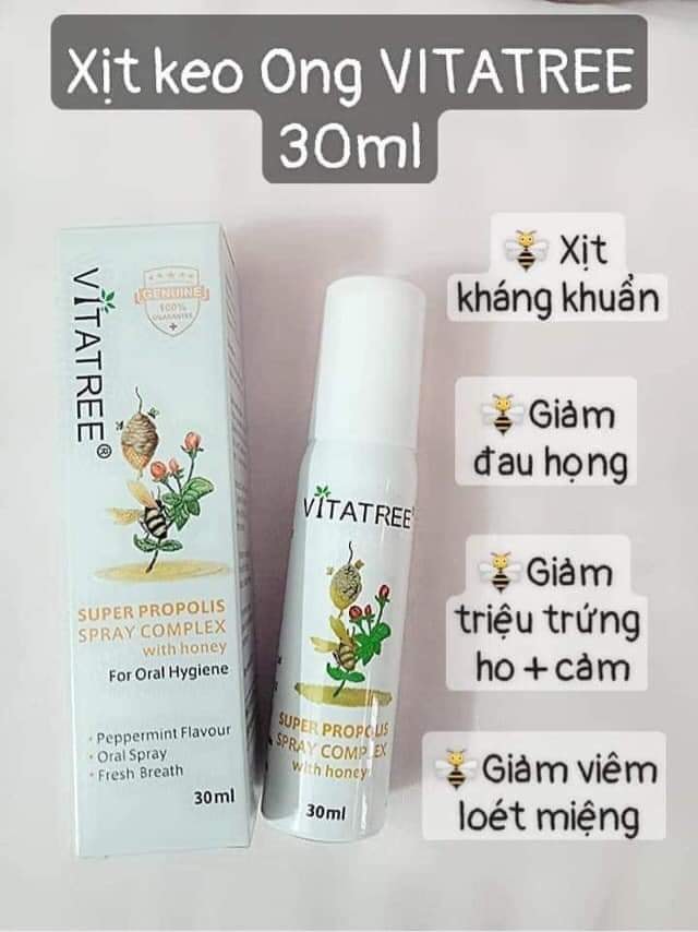 XỊT HỌNG KEO ONG VITATREE ( Hàng Úc đi air)