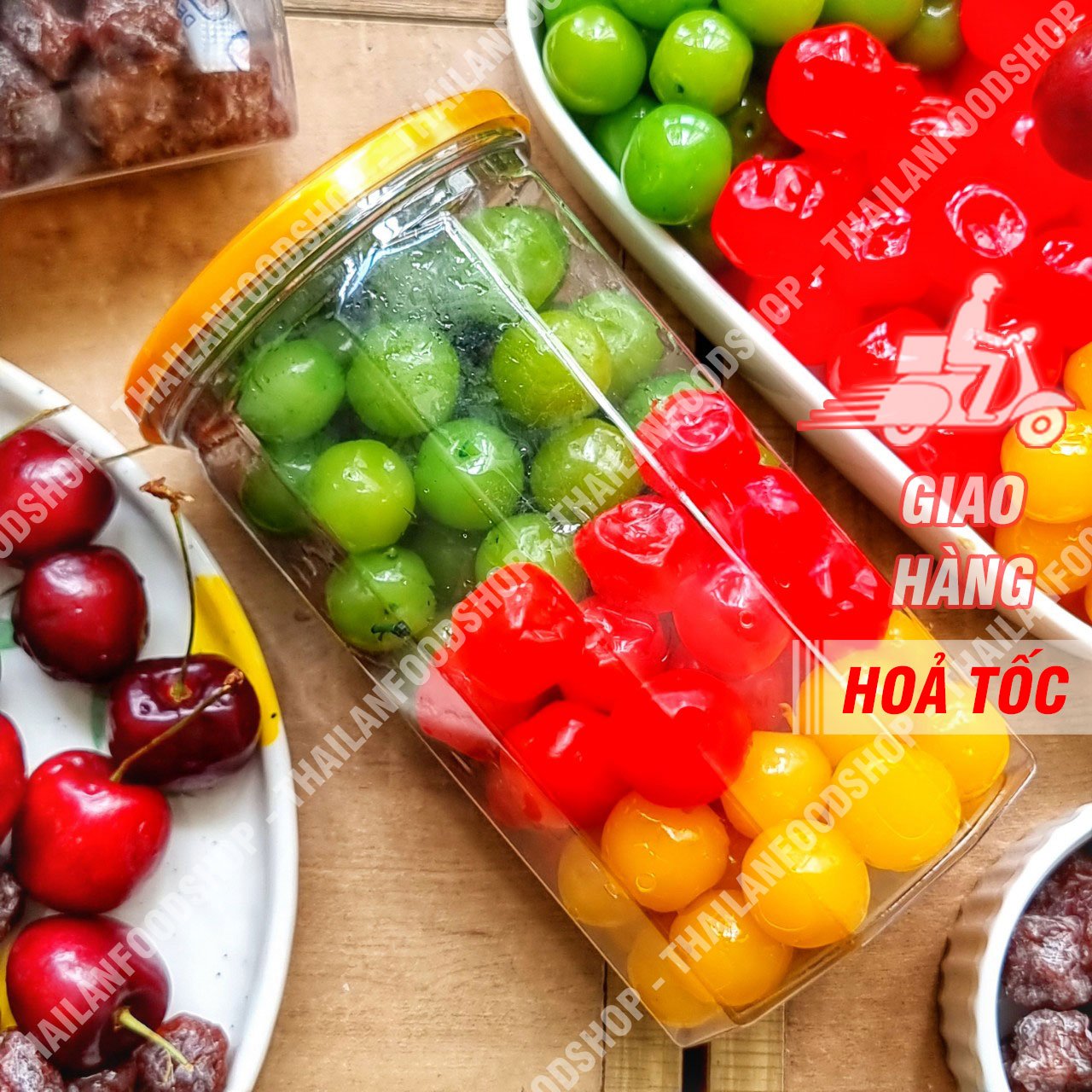 Mứt Cherry Anh Đào Giòn ( Trái Lý ) - Lon 500Gr