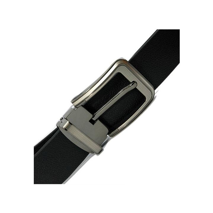Thắt lưng nam da bò đầu kim màu đen HK4108