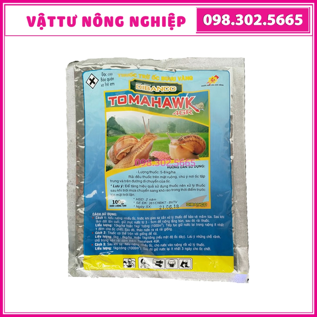 Bả trừ ốc Tomahowk, chuyên phòng trừ và ngăn ngừa các loại ốc sên, ốc gây hại cây trồng