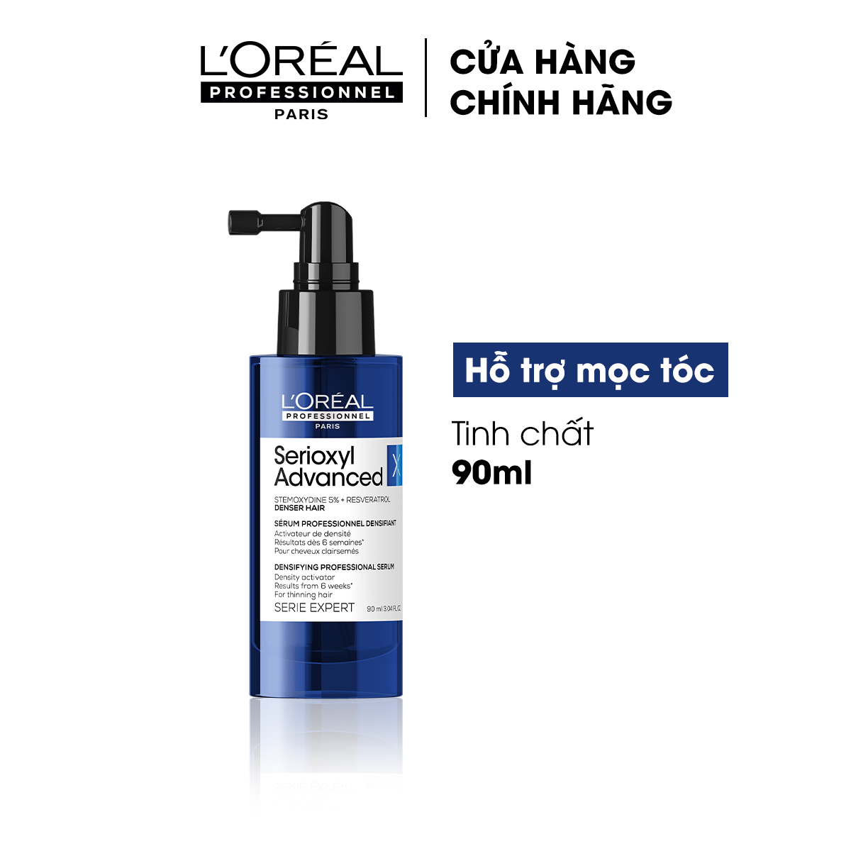 Tinh chất xịt tăng mật độ tóc - làm dày tóc chuyên nghiệp Serioxyl Advanced 90ml - Dành cho tóc thưa, mảnh