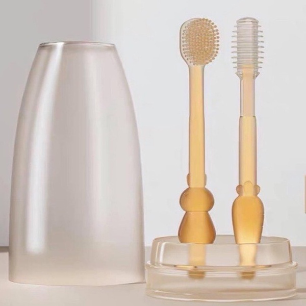 Set rơ lưỡi và bàn chải đánh răng silicon cho bé từ 0 - 18 tháng