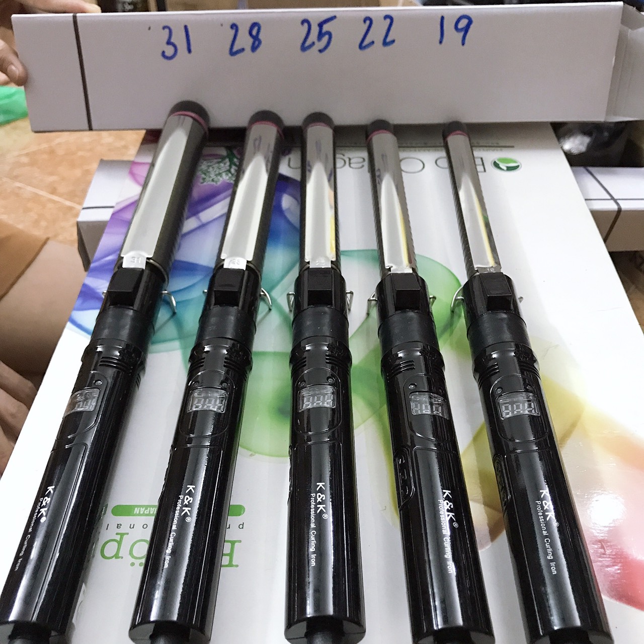 Máy Uốn Tóc Xoăn K&K Professional Curling Iron Viền Hồng