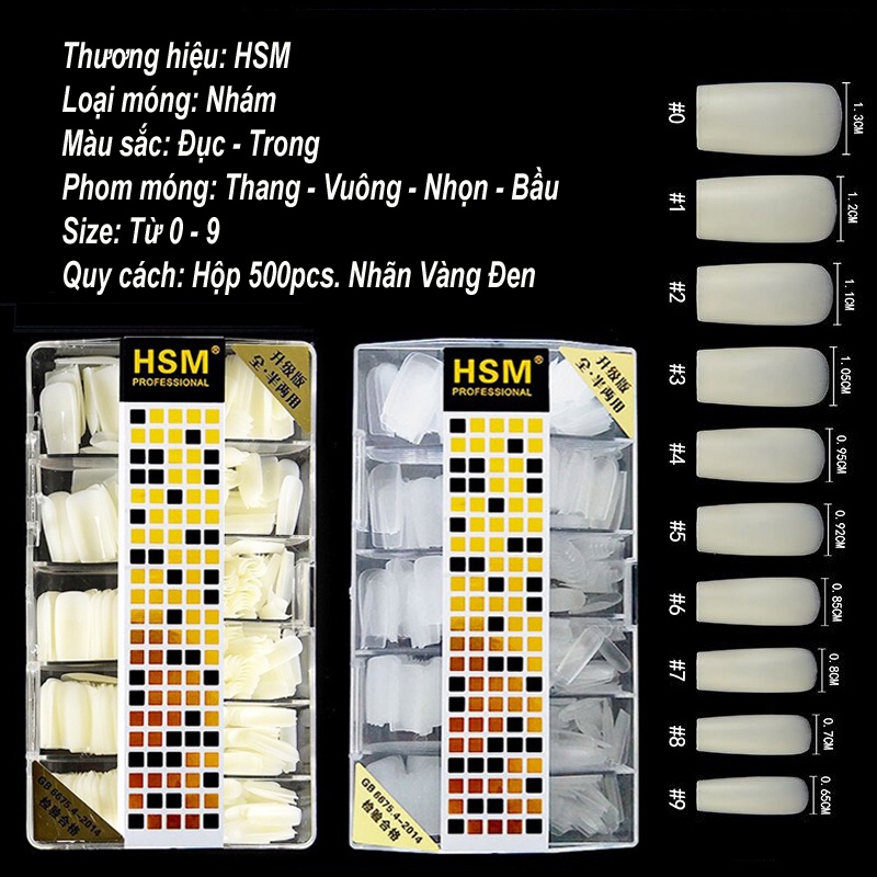 móng up HSM hộp 500 móng đủ size
