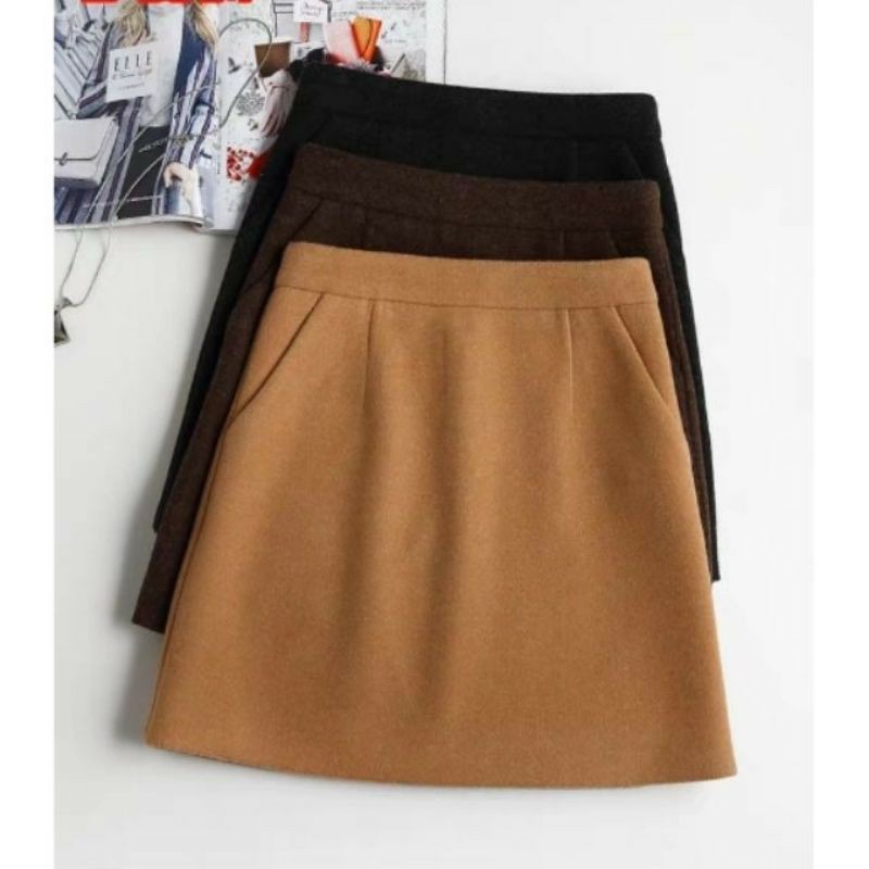 (BIG SIZE) Chân váy dạ chữ A trong có quần C016