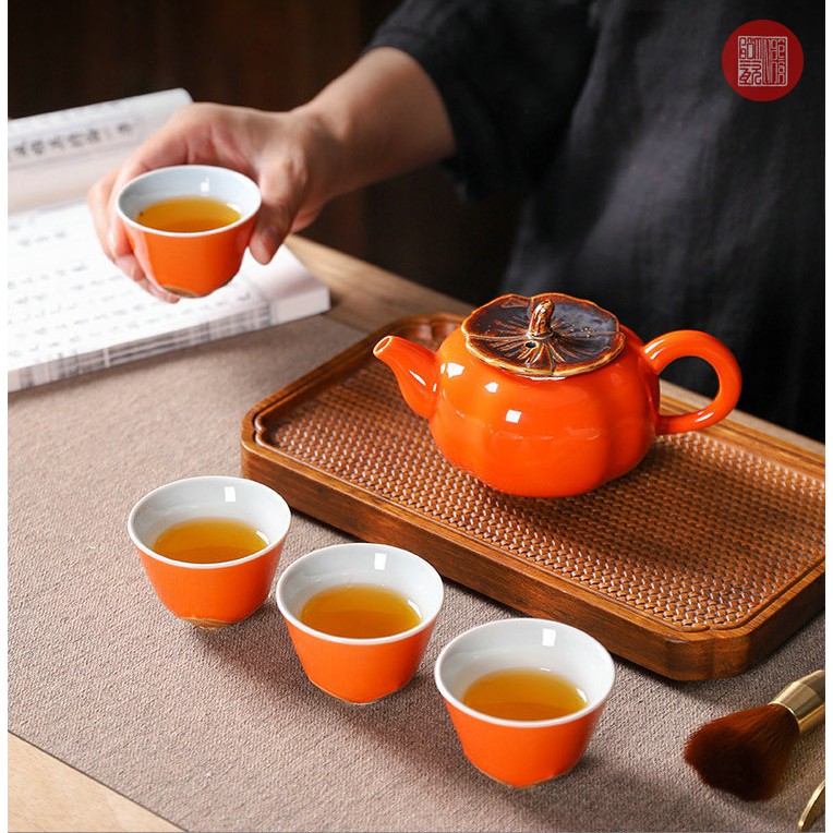 Bộ ấm chén sứ Quả Hồng