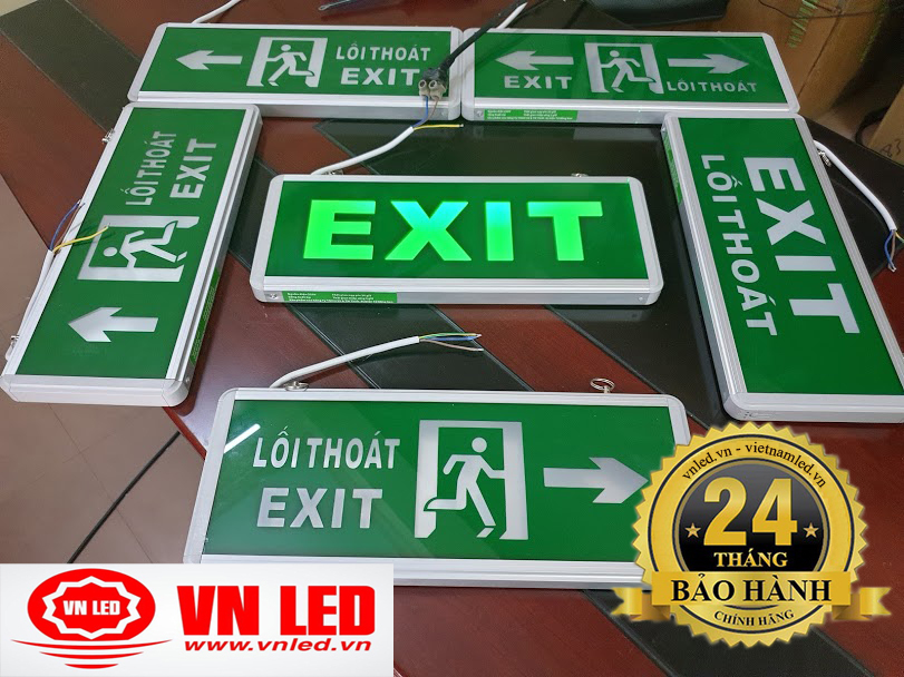 Đèn EXIT thoát hiểm lối thoát 1 mặt, 2 mặt