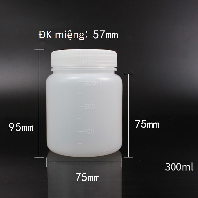 Chai Nhựa Ldpe 300ML Chia Vạch Đựng Hóa Chất