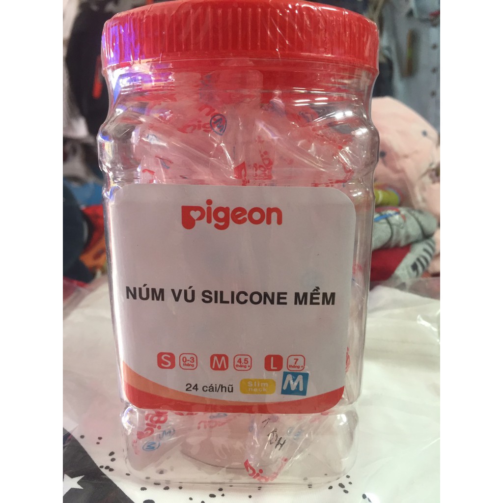 Núm Vú Silicone Siêu Mềm Pigeon _Loại Bịch
