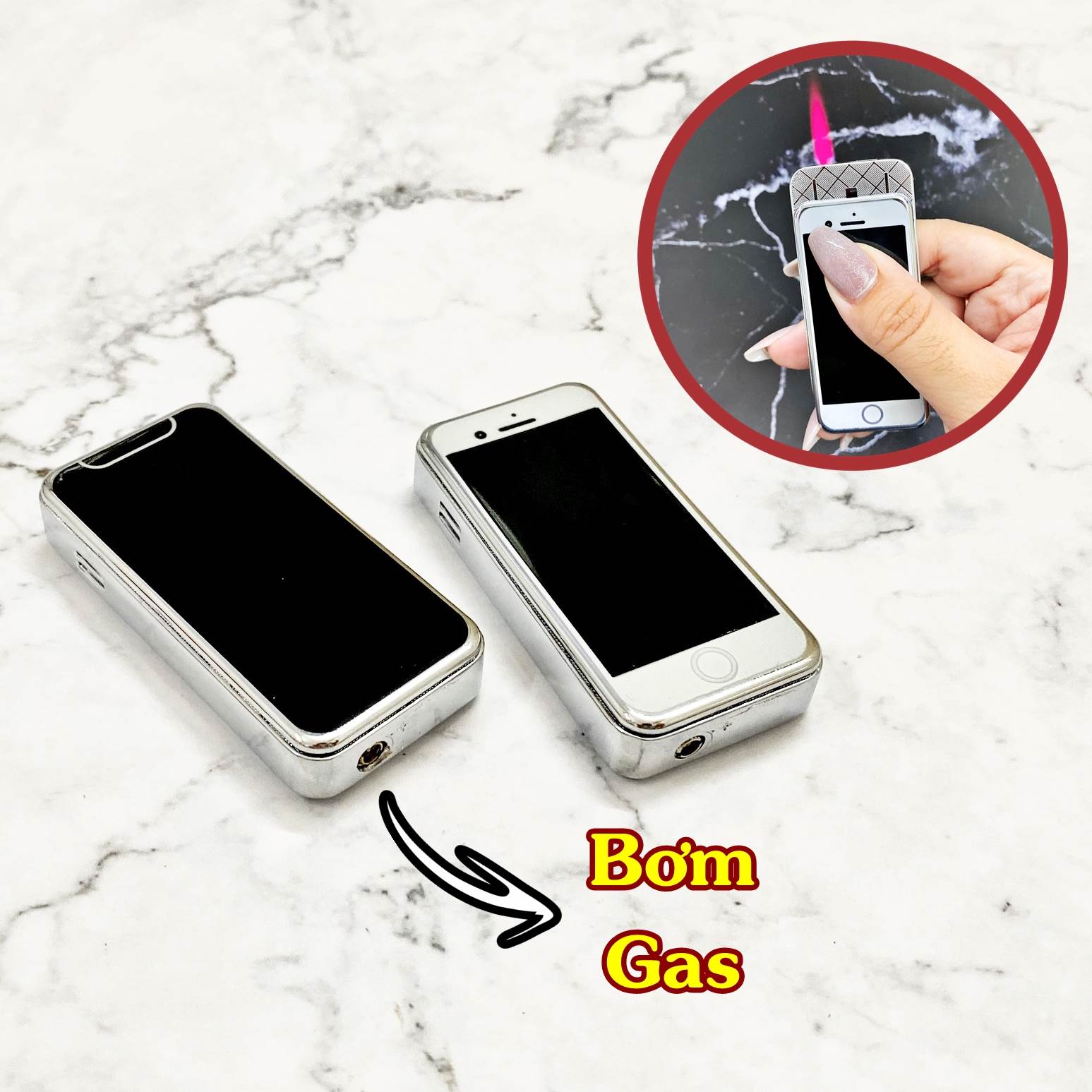 HỘP QUẸT BẬT LỬA GA KHÒ HÌNH IPHONE MINI NHỎ GỌN ĐỘC LẠ