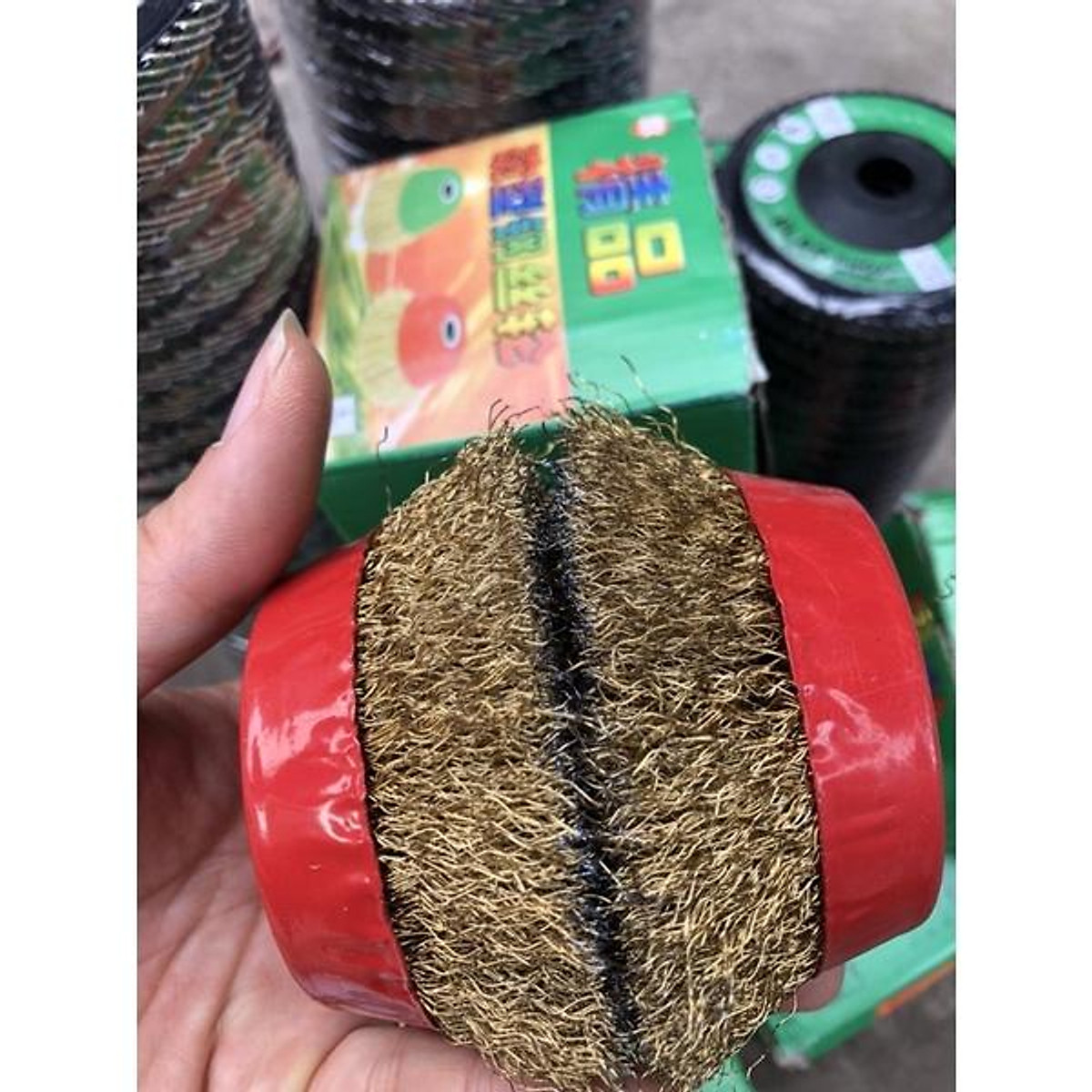 (1 hộp 2 cái) Chén cước đánh rỉ sợi đồng nắp đỏ