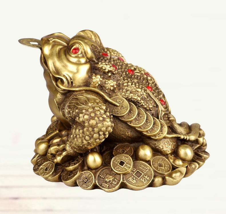 Tượng Thiềm thừ - Bằng đồng thau cao 10cm