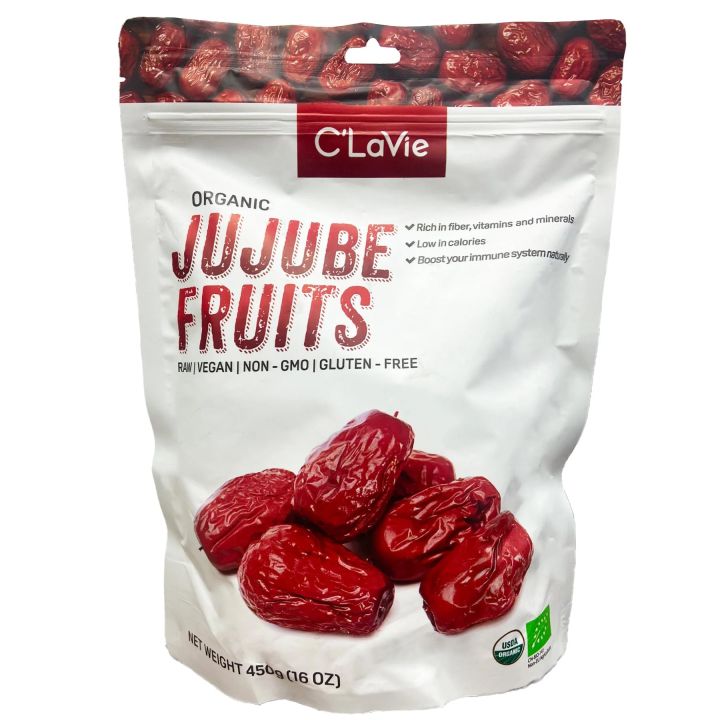Táo đỏ hữu cơ Organic Dried Jujube CLavie 450g