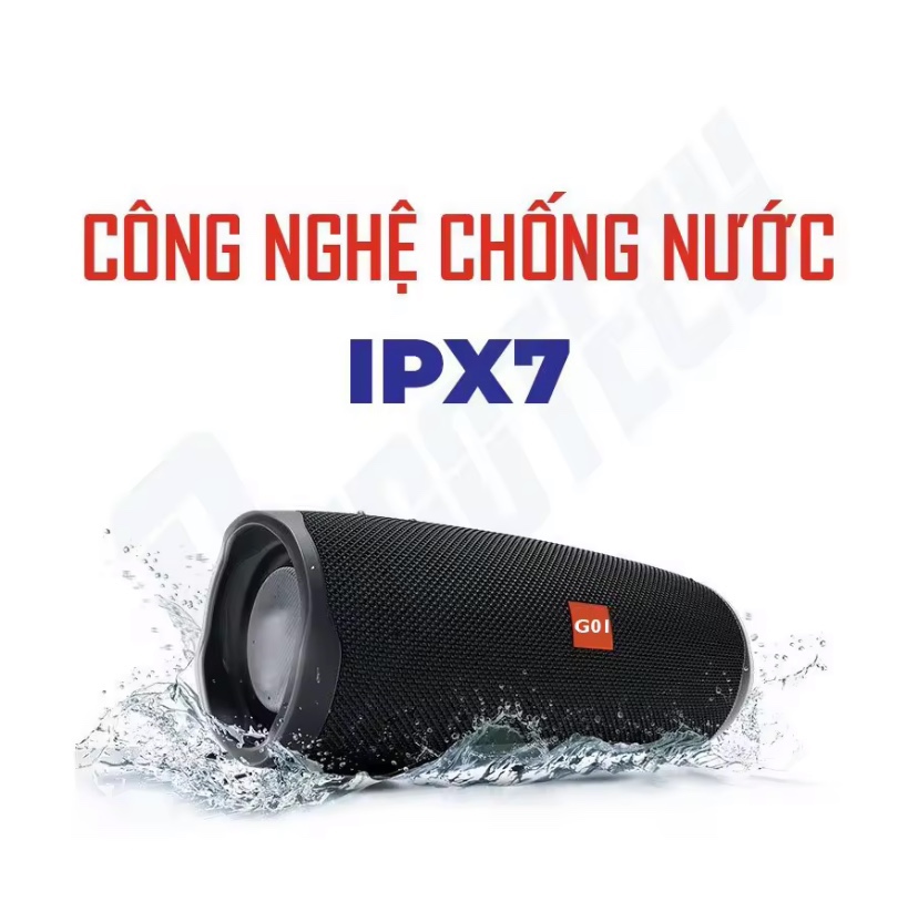 Loa bluetooth 4.2 GrownTech charge 4 Plus size lớn, chống thấm nước IPX7,âm bass mạnh, sạc được cho điện thoại, kết nối 2 thiết bị cùng lúc