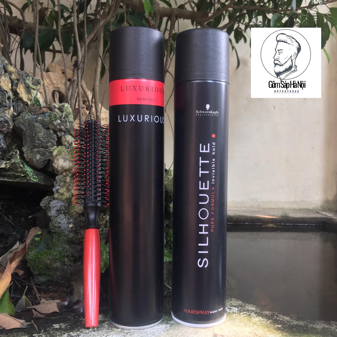 Combo 2 Gôm Xịt Tóc Luxu và Gôm Xịt Tóc Silhouette + Sáp Vuôt Tóc Seba + Lược