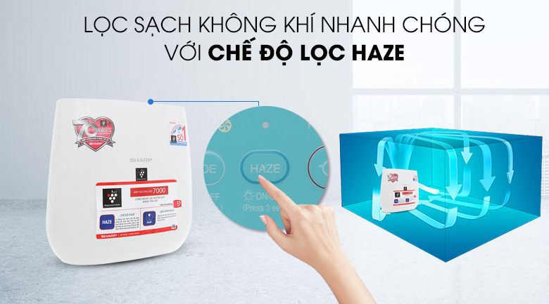 Máy lọc không khí Sharp FP-J30E ion plasma diệt khuẩn vi rút , khử mùi, diện tích lọc 23m2 - Bảo hành 12 tháng