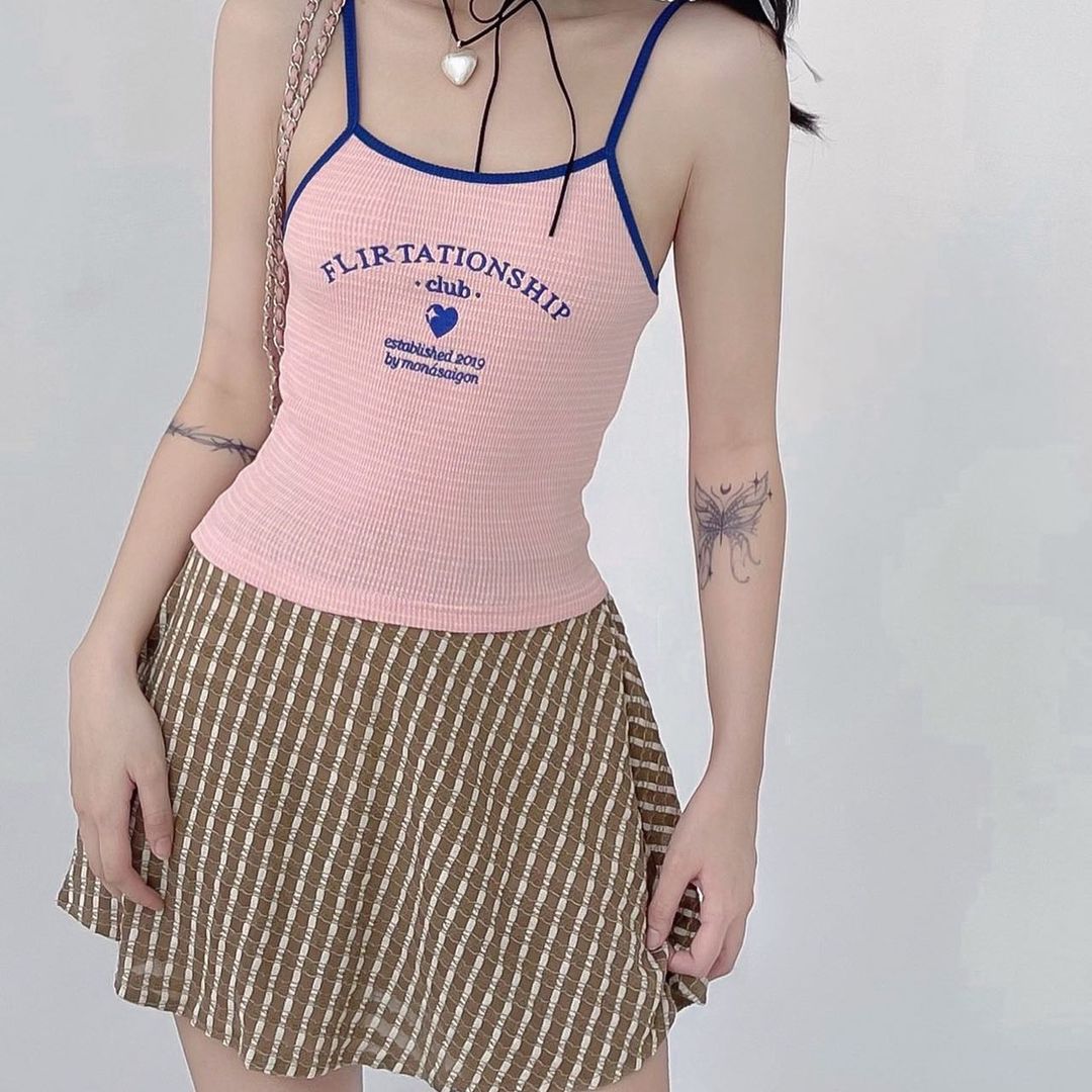 [VOUCHER 12%/149K] Áo croptop thun 2 dây MONÁ - FLIRTY