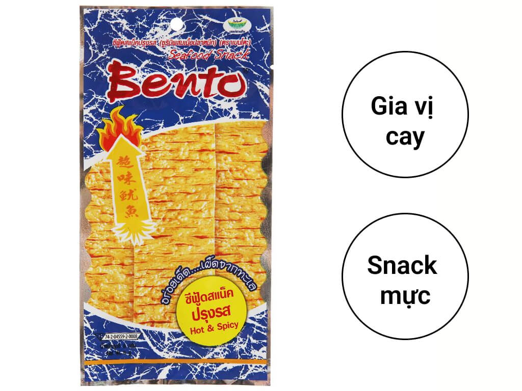 Snack mực tẩm gia vị cay Bento