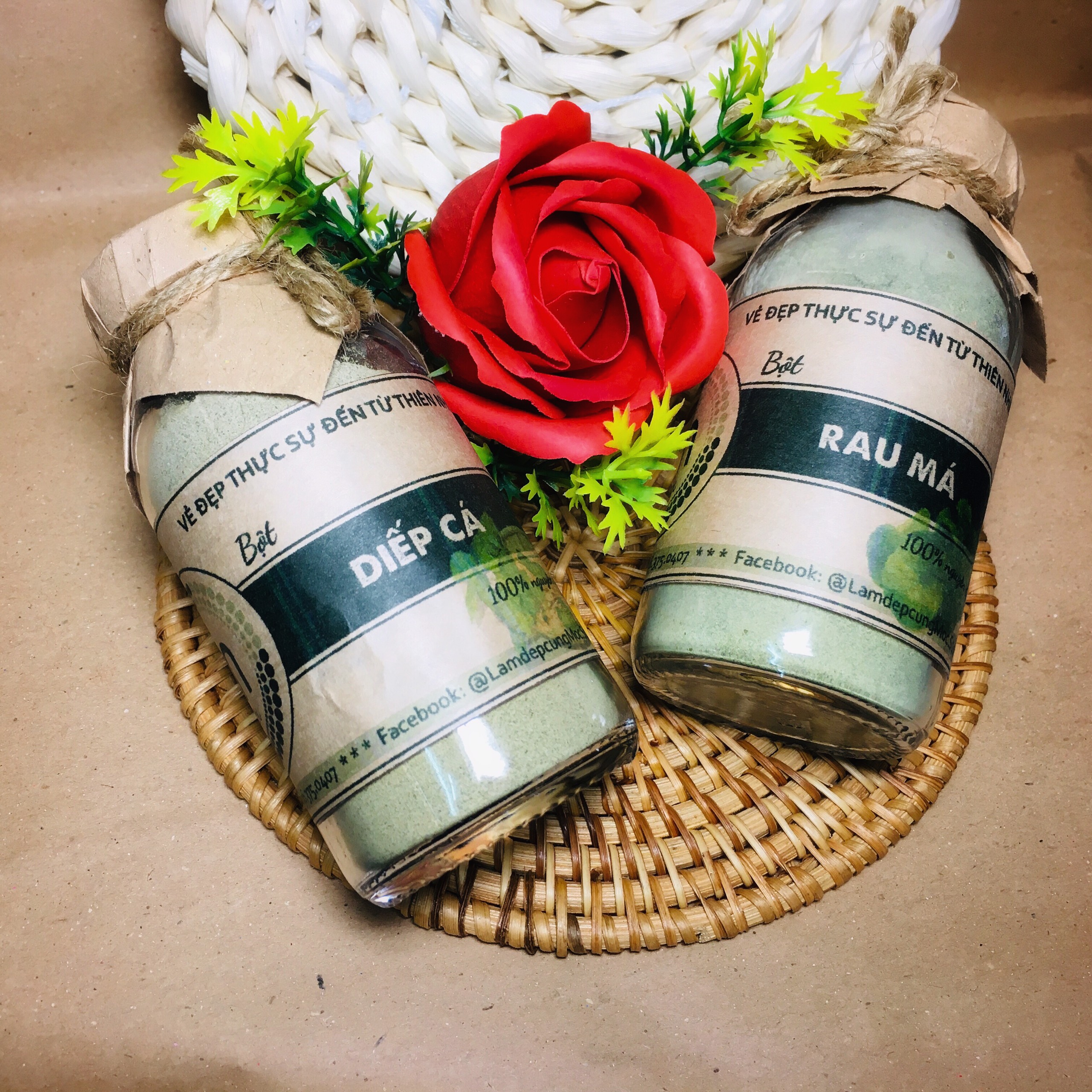 Bột rau diếp cá sấy lạnh nguyên chất Mộc dưỡng da trắng mịn, ngăn ngừa mụn sưng viêm, mờ thâm nám túi dùng thử 10g, chai 100ml và 200ml handmade