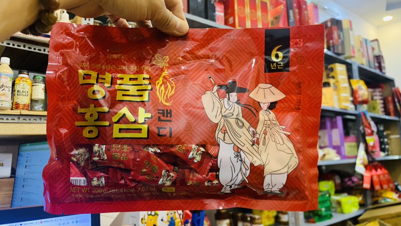 Kẹo Hồng Sâm Ông Bà Lão 200G - Kẹo sâm Hàn Quốc