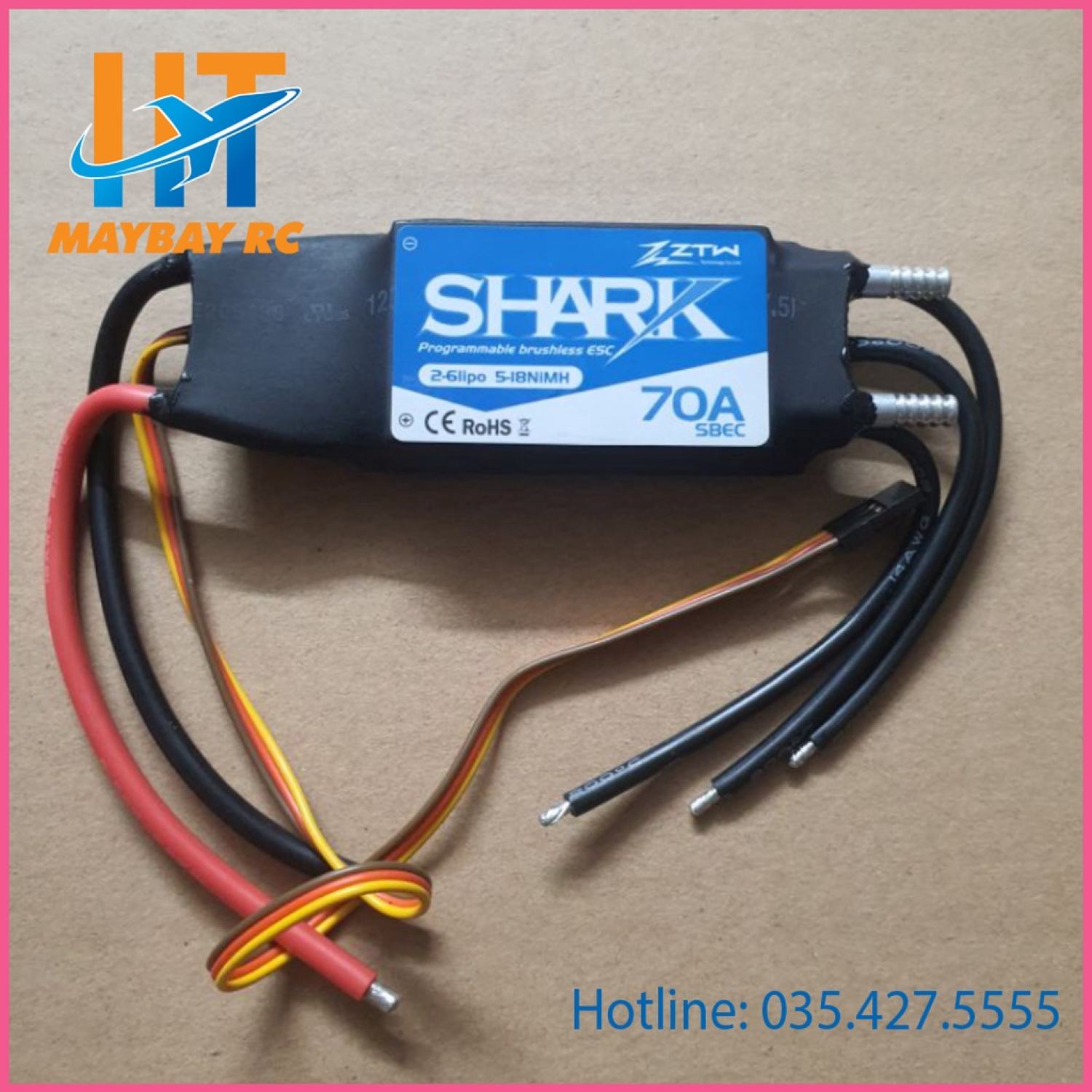 Esc ztw shark 60a/70a/80a tản nhiệt nước để chế tàu/cano điều khiển từ xa